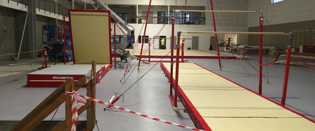 Leirskallen turnhall under oppføring