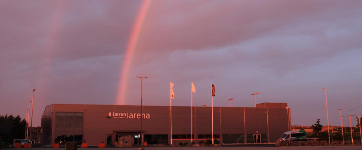 Regnbue over Jæren Sparebank Arena